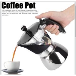 LUXURY وعاء موكا 350ML صانعة الاسبريسو الايطالية قاعدة استيل مقاوم للصدا. صمام امان عالي